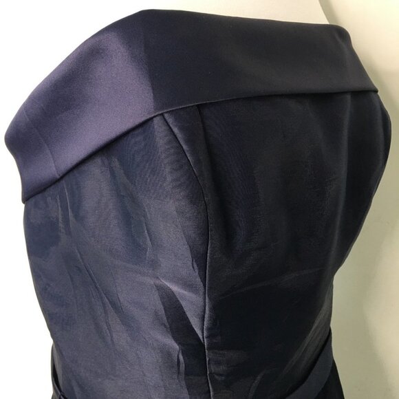Mori Lee Women\'s Navy Blue Strapless Open Flare Mini Dress Size 14